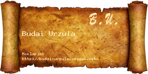 Budai Urzula névjegykártya